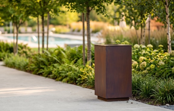 papelera de acero corten dara